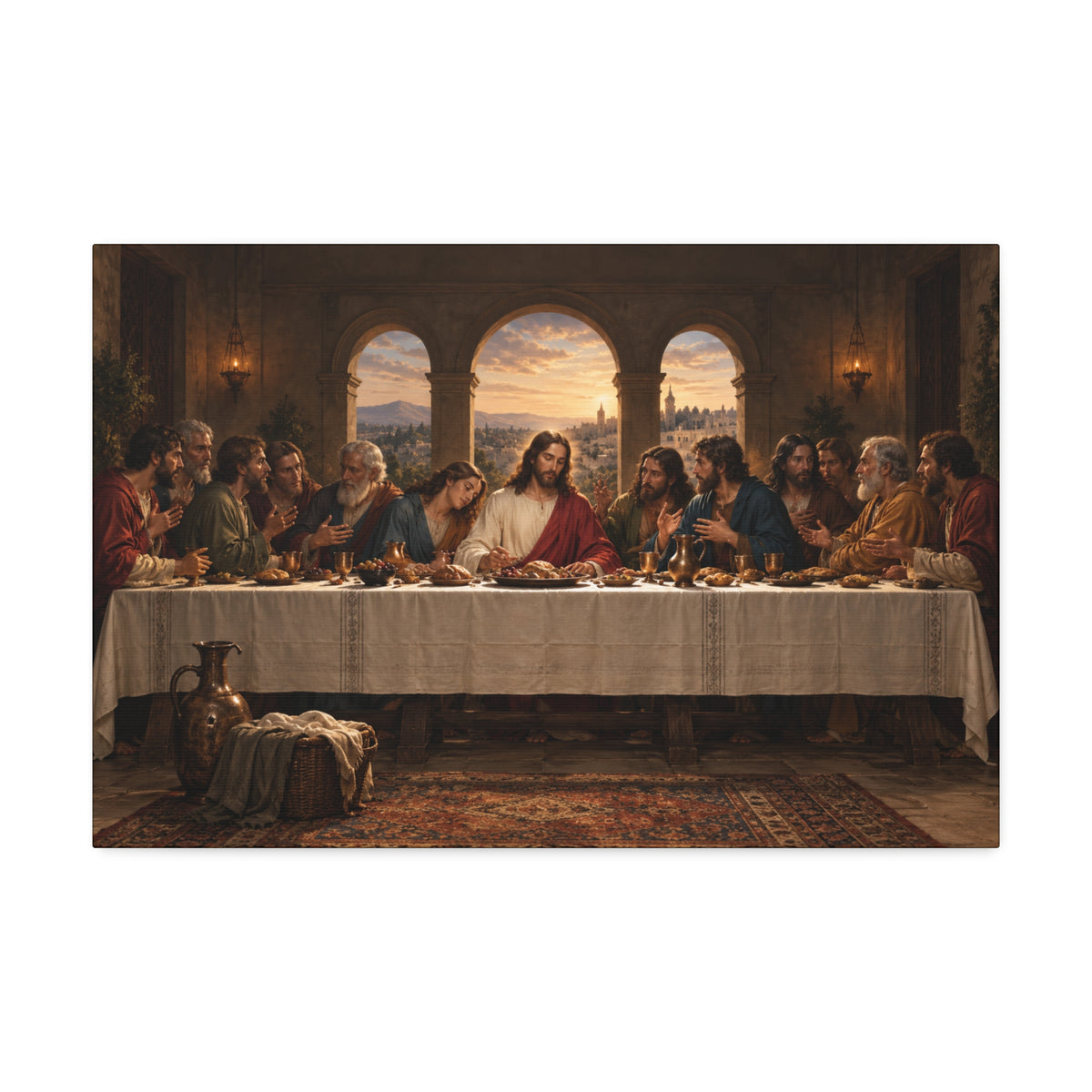 The Last Supper Canvas Stretched 1.5'' | Religious Wall Art, Biblical Scene