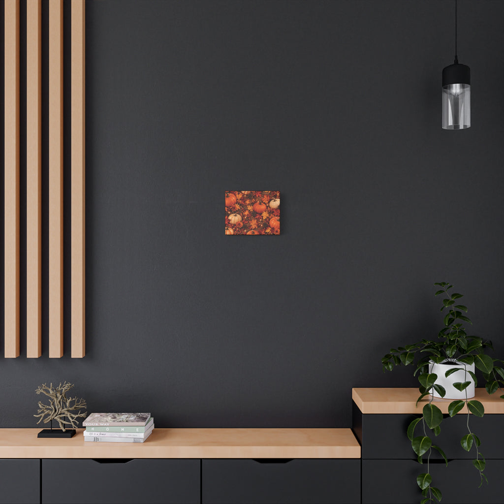 Autumn Pumpkins and Leaves Canvas