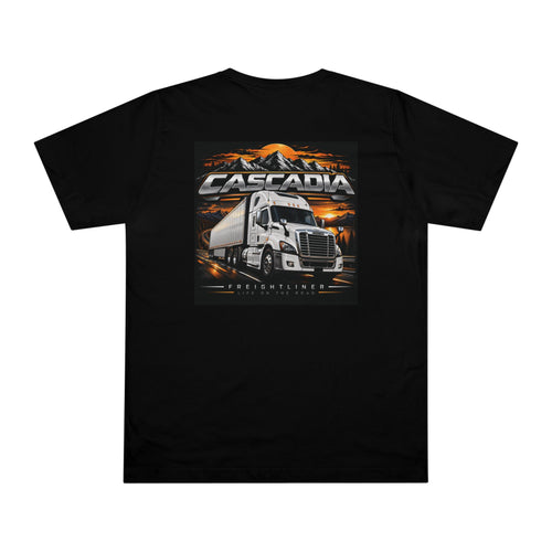 Cascadia Trucking Logo T-Shirt | Mountain Sunset Semi Cab Tee