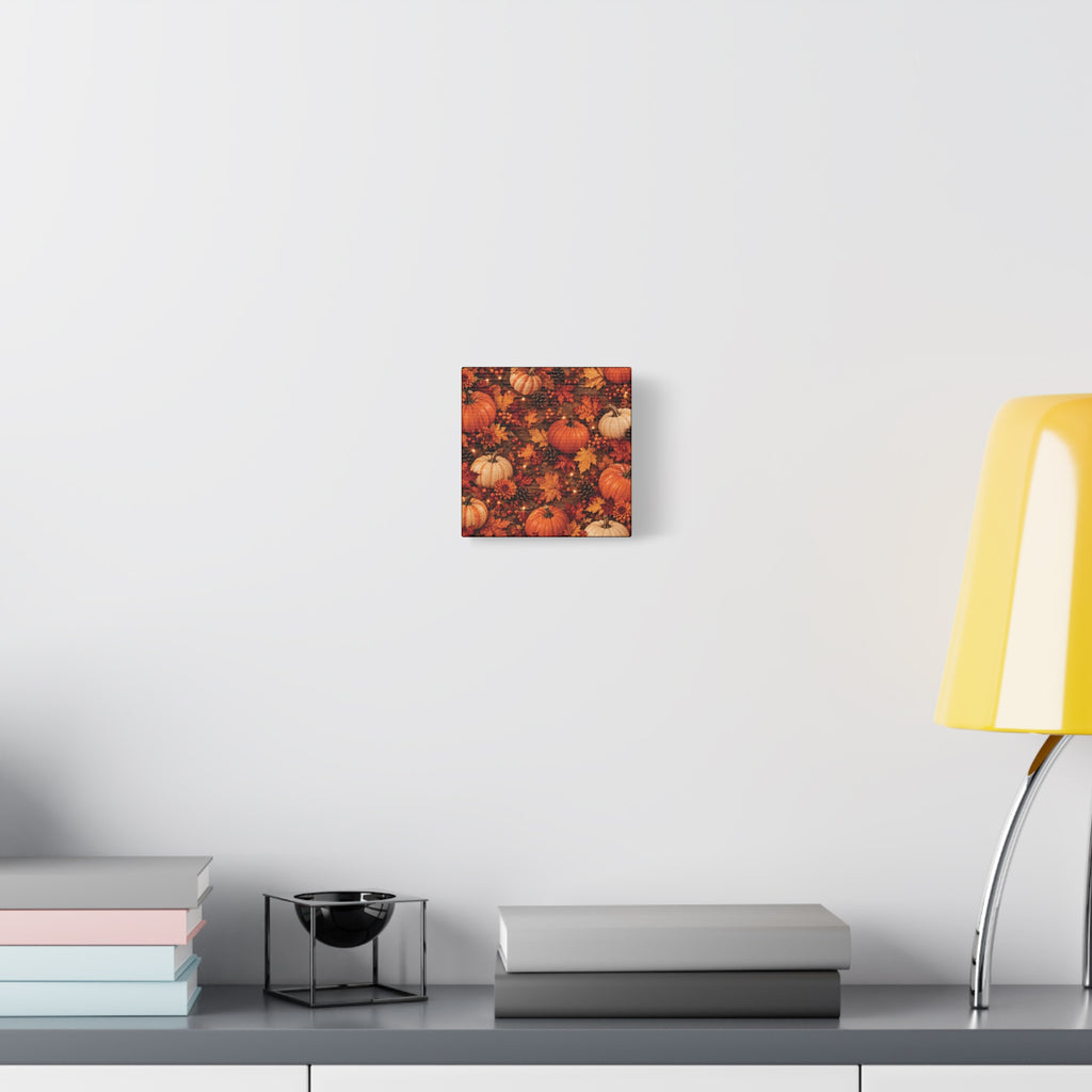 Autumn Pumpkins and Leaves Canvas