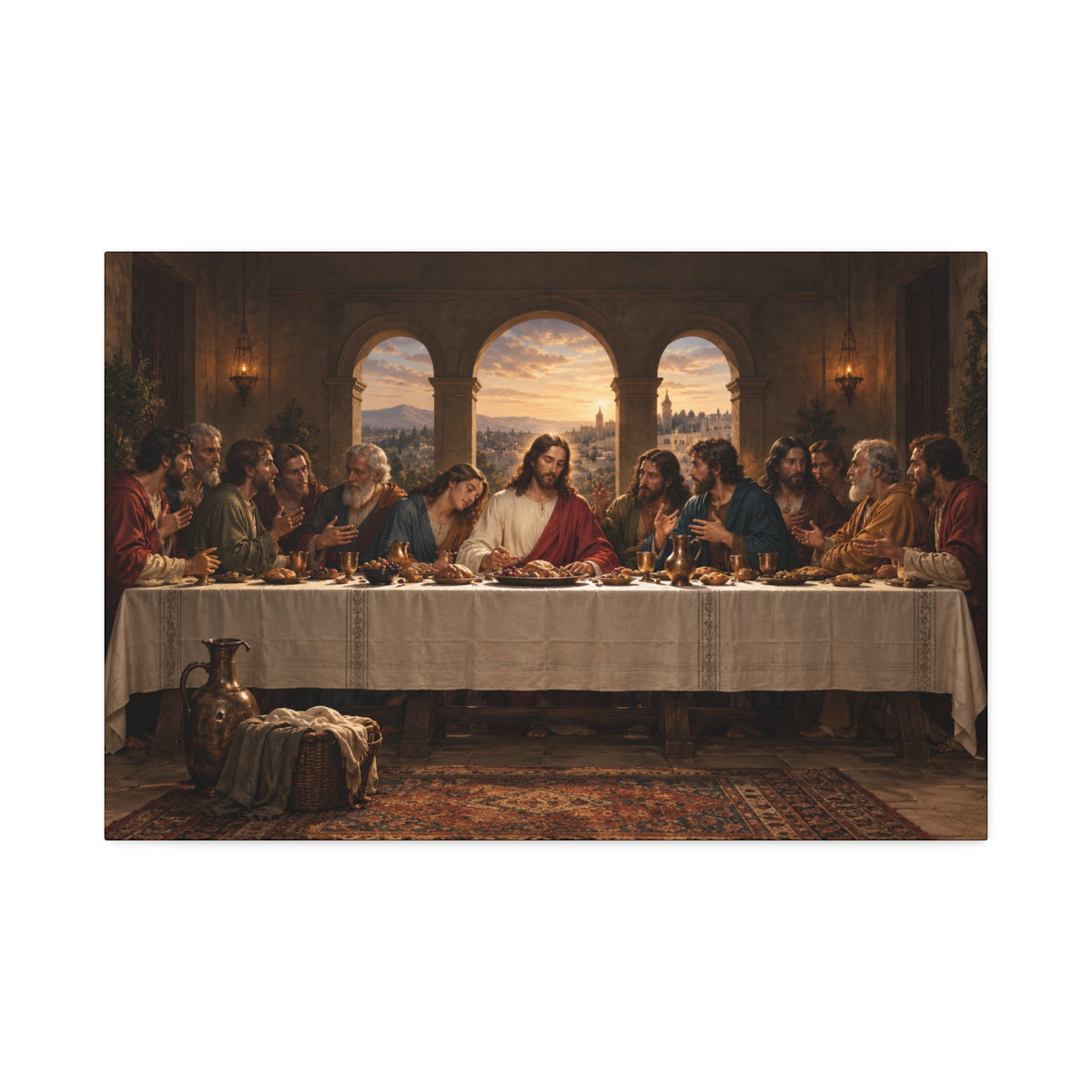 The Last Supper Canvas Stretched 1.5'' | Religious Wall Art, Biblical Scene