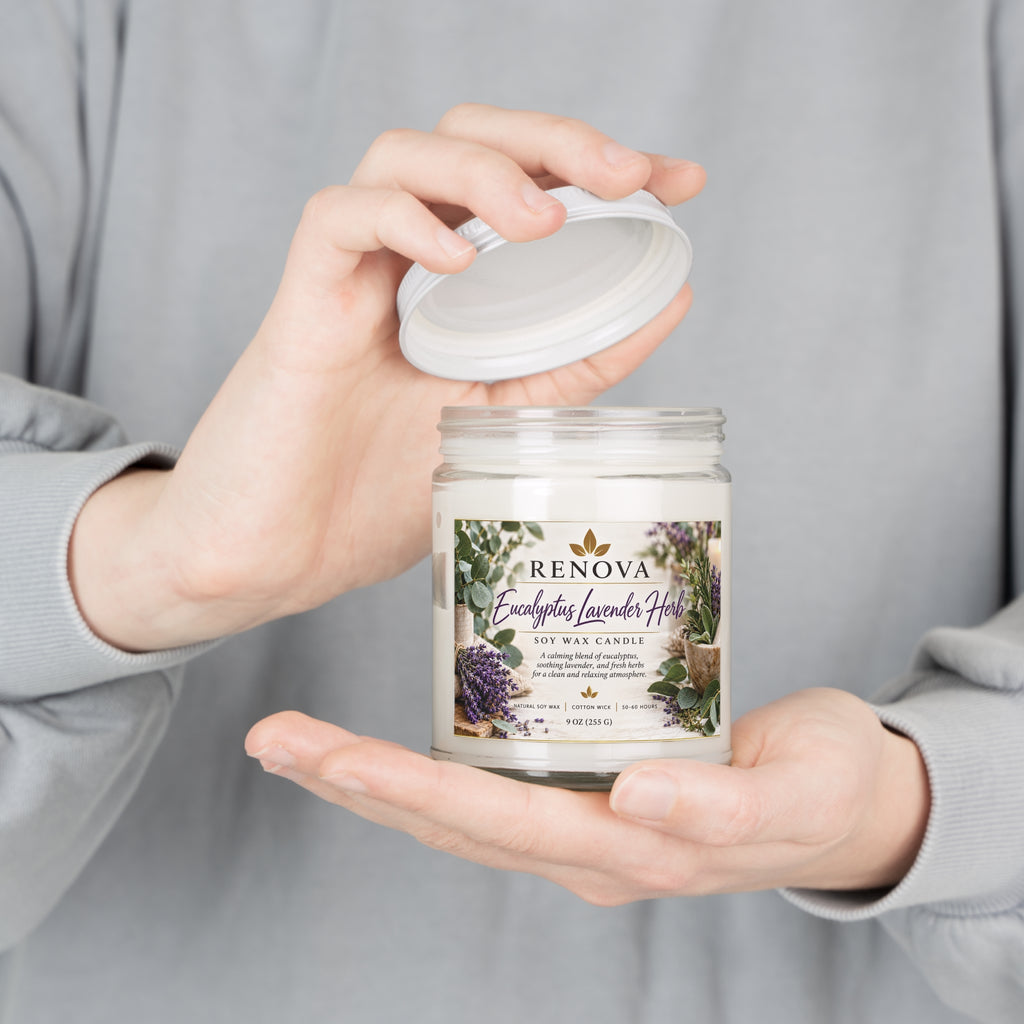 Eucalyptus Lavender Herb Candle 9oz Soy Wax Jar
