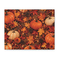 Autumn Pumpkins and Leaves Canvas