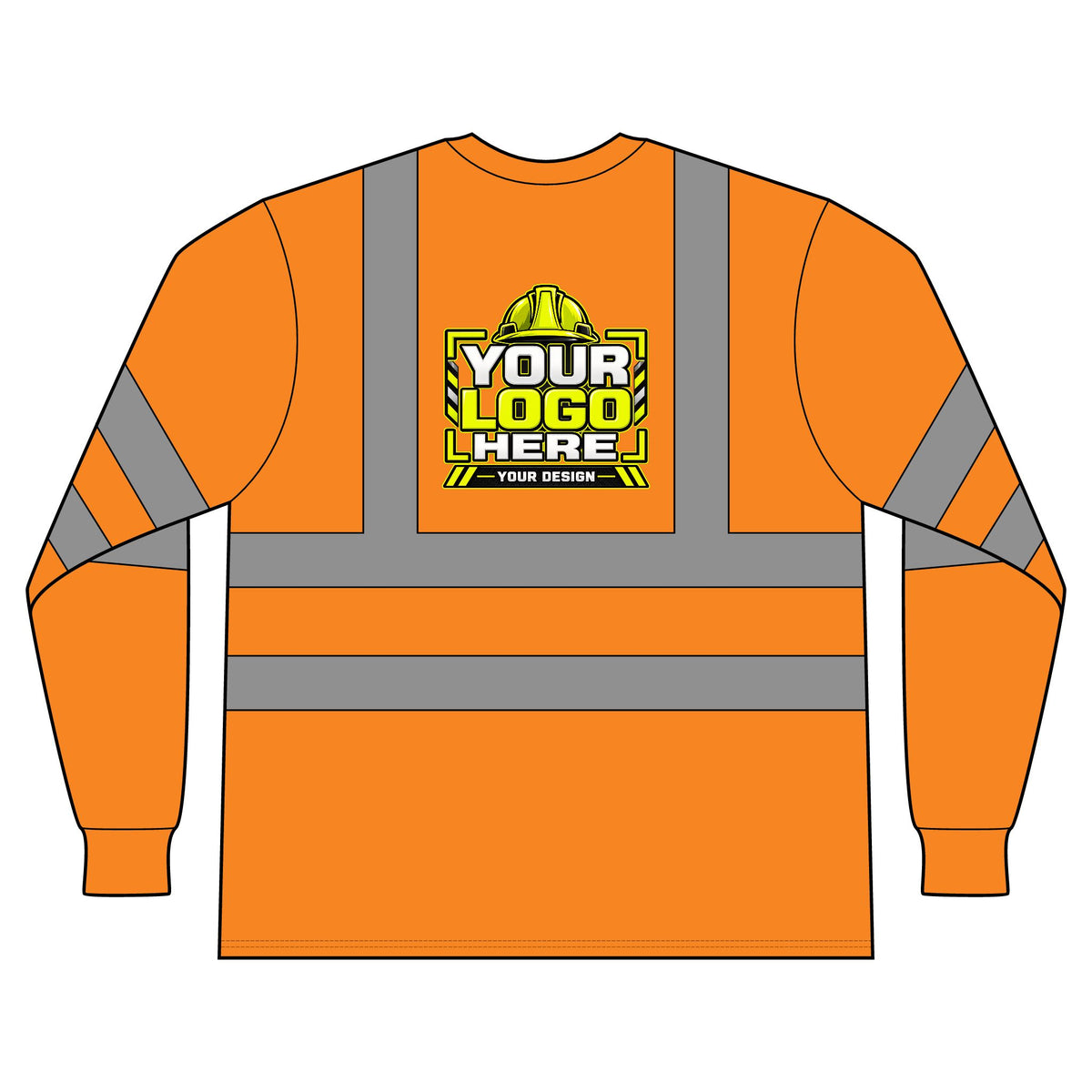 Custom Logo High Visibility Safety Shirt | ANSI 107 Class 3 Reflective Long Sleeve Work Shirt