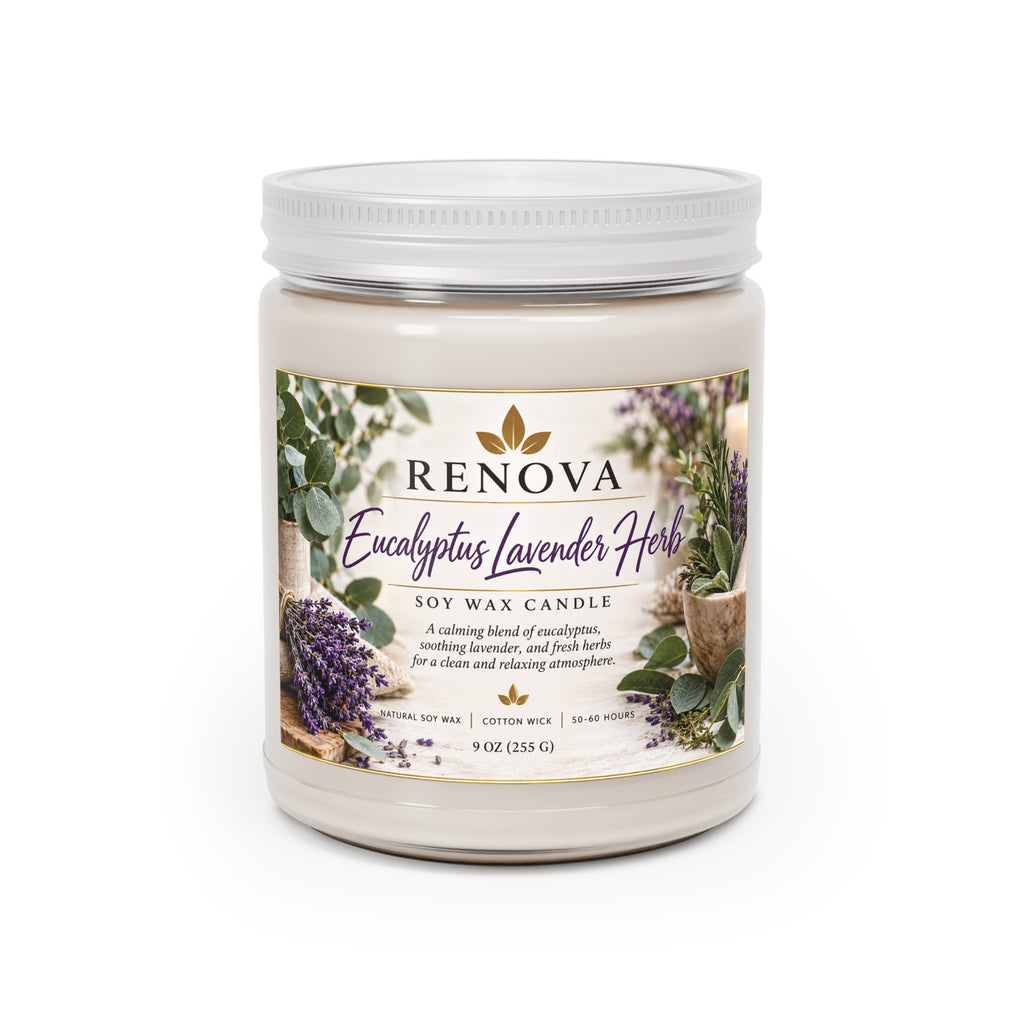 Eucalyptus Lavender Herb Candle 9oz Soy Wax Jar