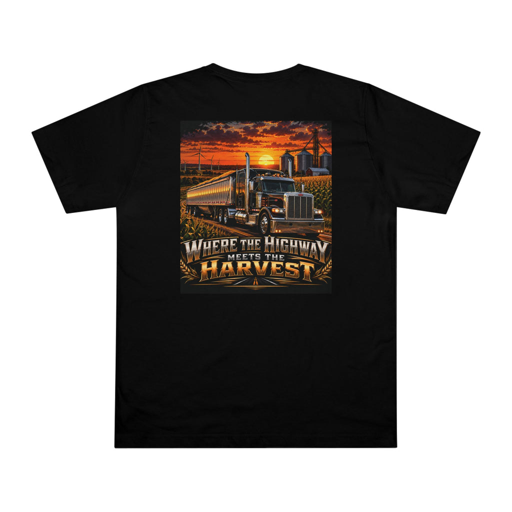 Trucker By Choice T-shirt | Semi Truck Harvest Highway Graphic