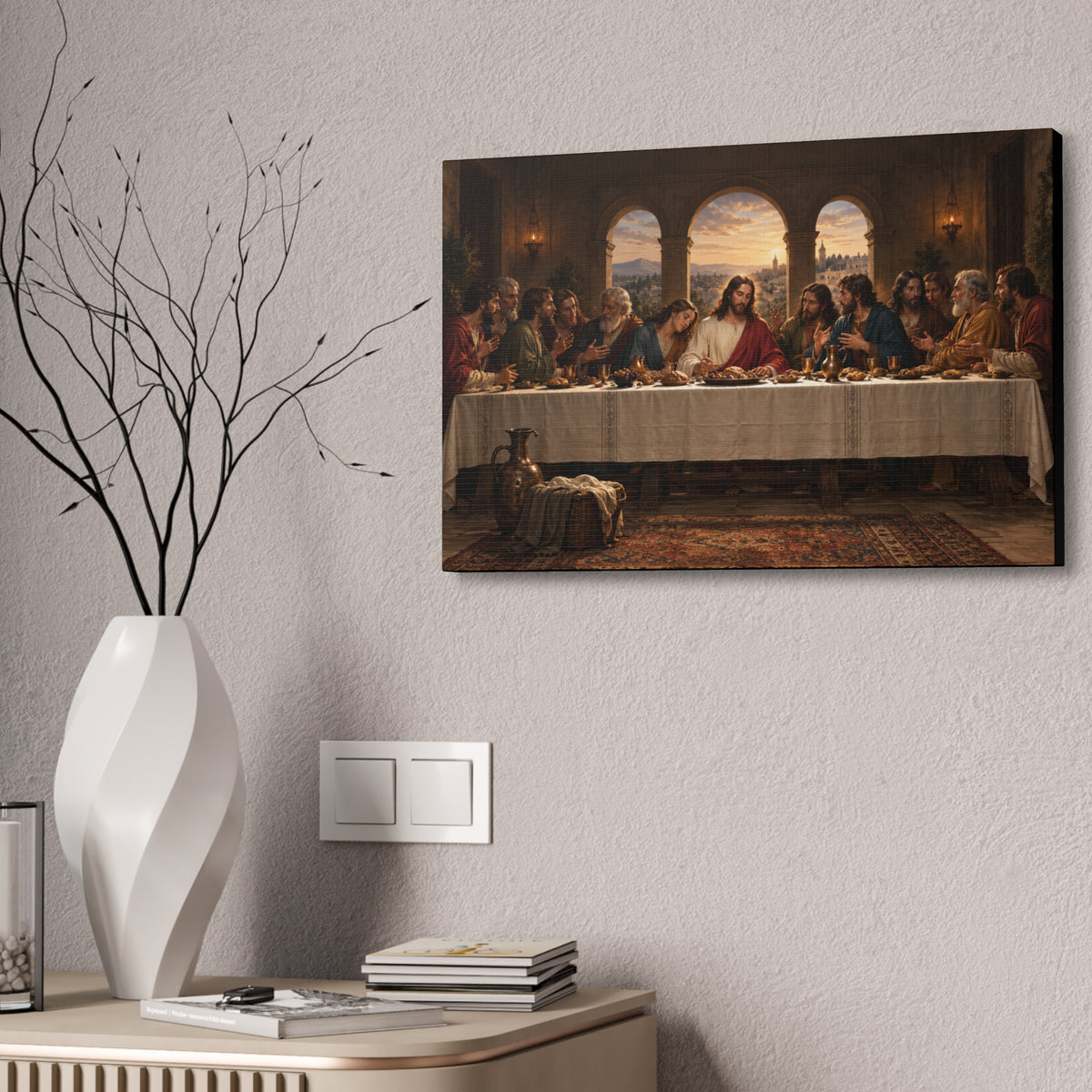 The Last Supper Canvas Stretched 1.5'' | Religious Wall Art, Biblical Scene