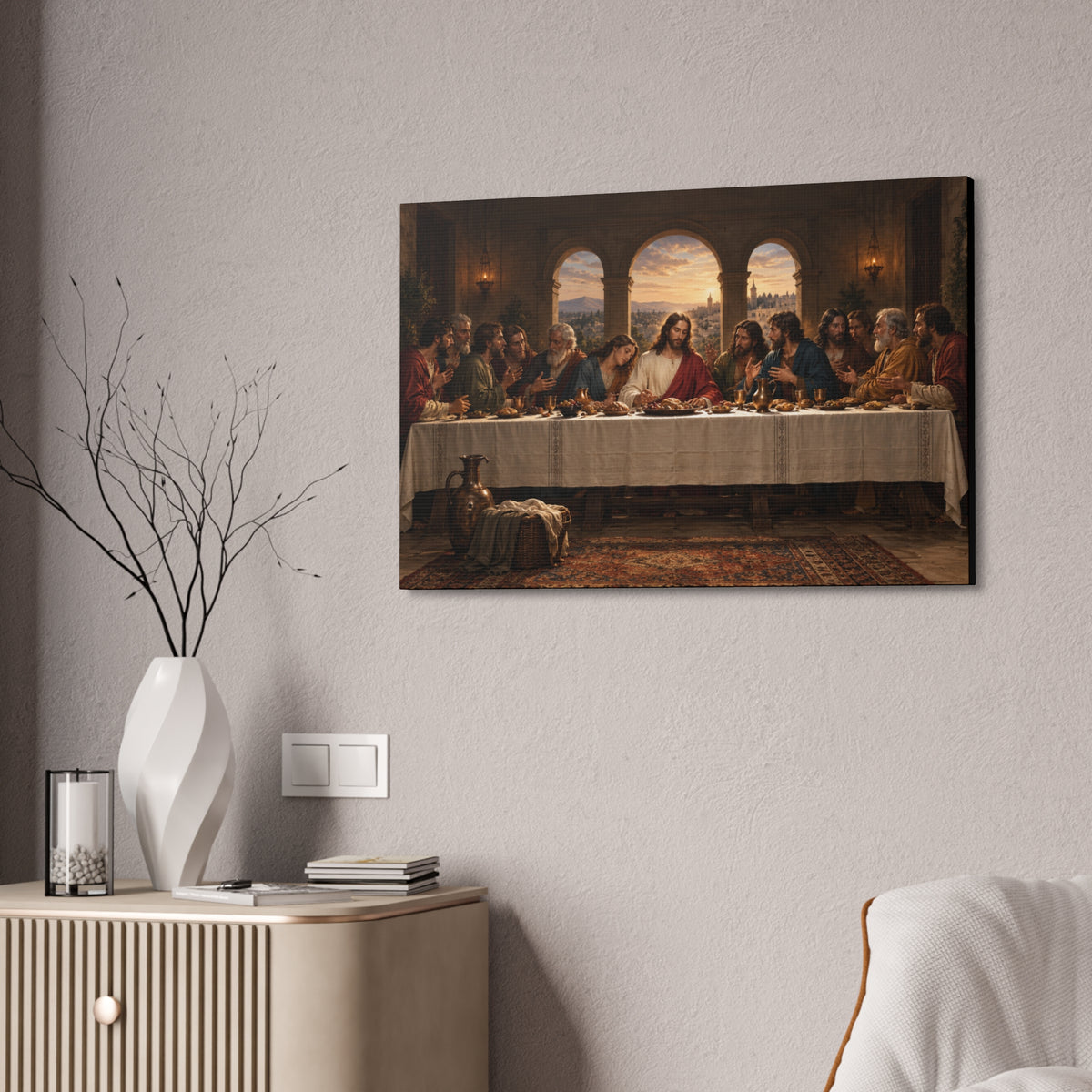 The Last Supper Canvas Stretched 1.5'' | Religious Wall Art, Biblical Scene